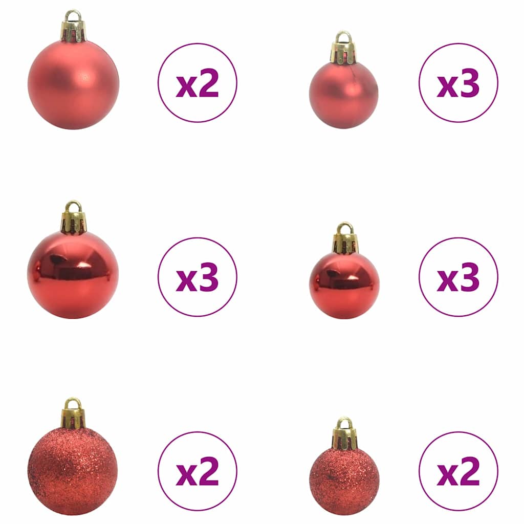 Weihnachtskugel-Set 61 Stk. Mehrfarbig Ø 6 cm Kunststoff