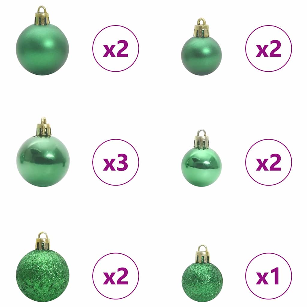 Weihnachtskugel-Set 61 Stk. Mehrfarbig Ø 6 cm Kunststoff