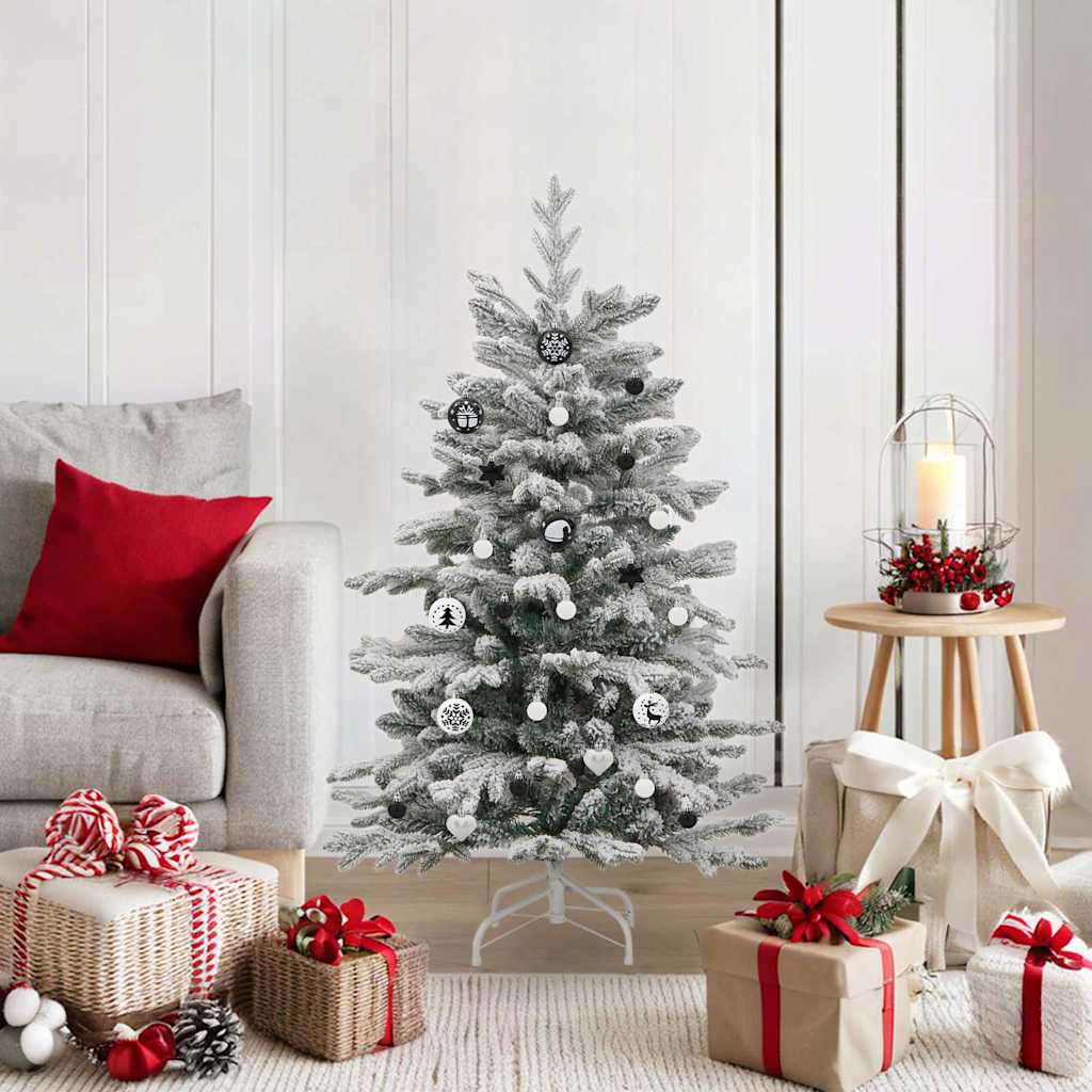 Weihnachtskugel-Set 40 Stk. Schwarz und Weiß Ø 6 cm Kunststoff