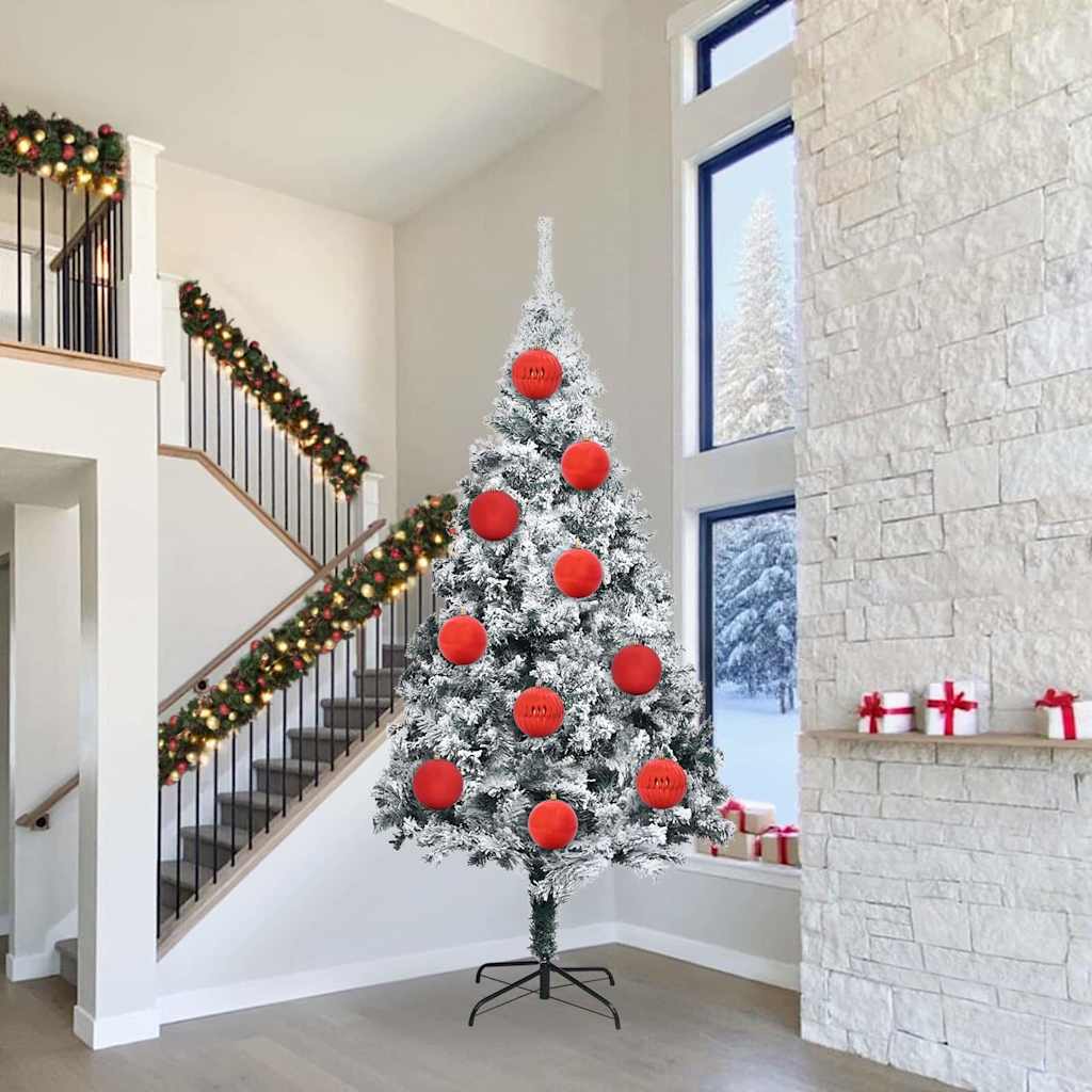 Weihnachtsbaumkugel Set XXL 3 Stk. LEDs Rot Ø 25 cm Kunststoff