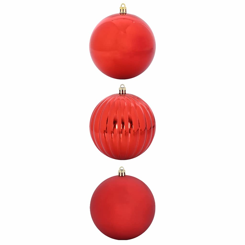 Weihnachtsbaumkugel Set XXL 3 Stk. LEDs Rot Ø 25 cm Kunststoff