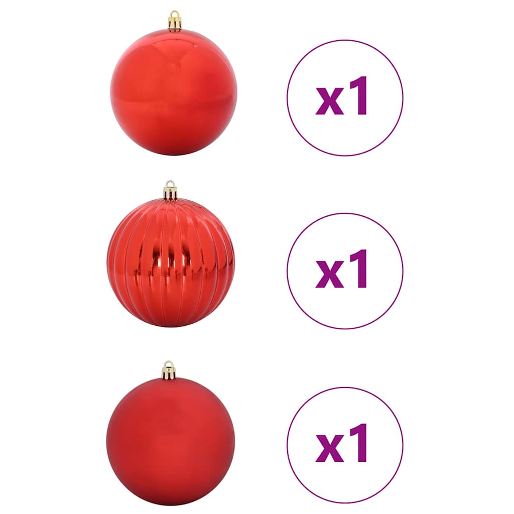 Weihnachtsbaumkugel Set XXL 3 Stk. LEDs Rot Ø 25 cm Kunststoff