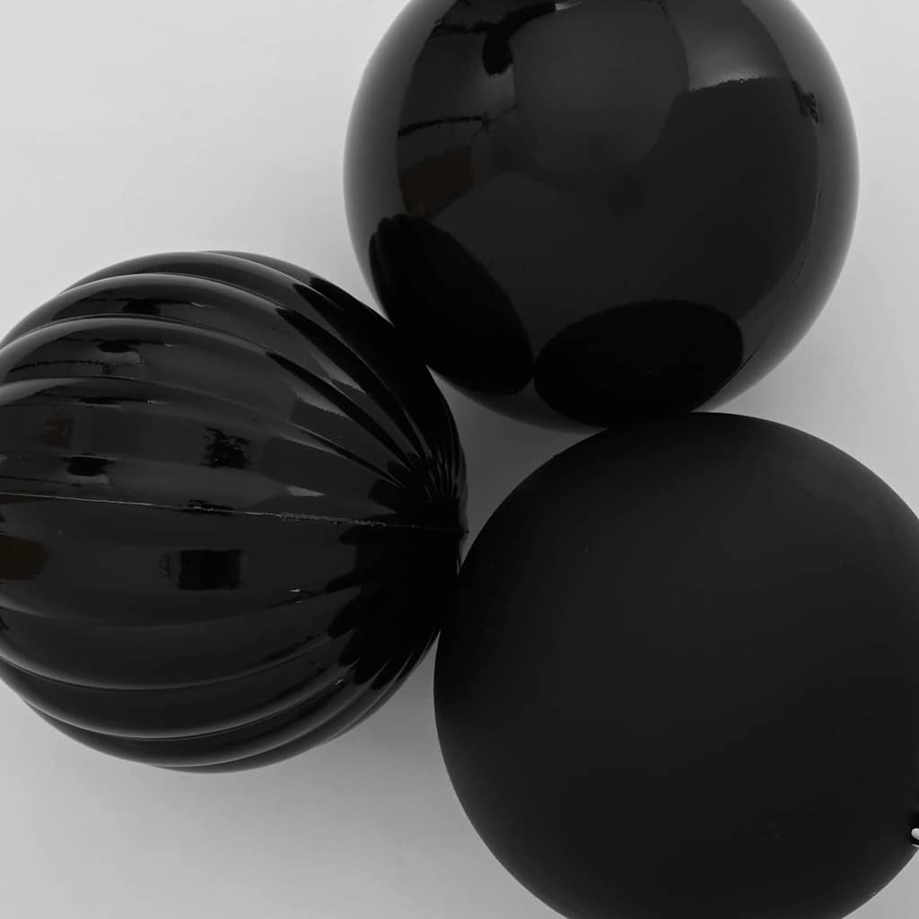 Weihnachtsbaumkugel Set XL 15 Stk. Schwarz Ø 10 cm Kunststoff