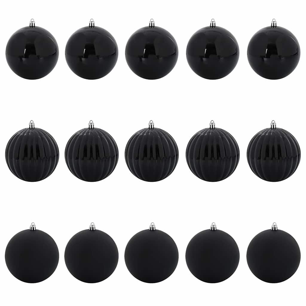 Weihnachtsbaumkugel Set XL 15 stk. Schwarz Ø 10 cm Kunststoff