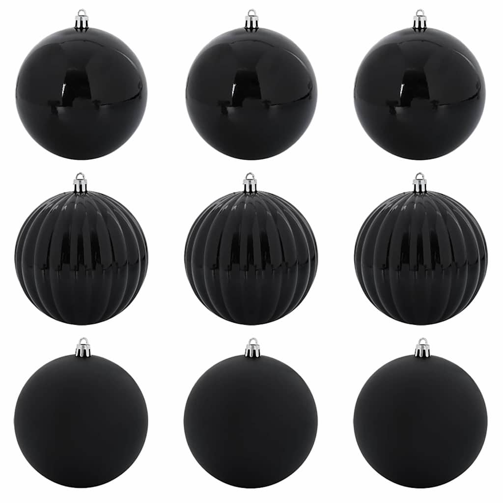 Weihnachtsbaumkugel Set XL 9 Stk. Schwarz Ø 15 cm Kunststoff