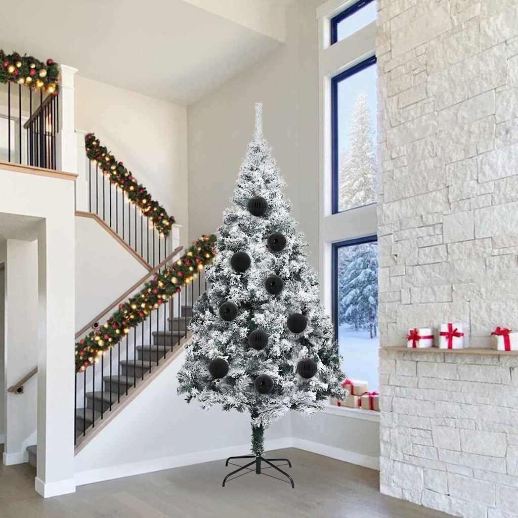 Weihnachtsbaumkugel Set XXL 4 Stk. Schwarz Ø 20 cm Kunststoff
