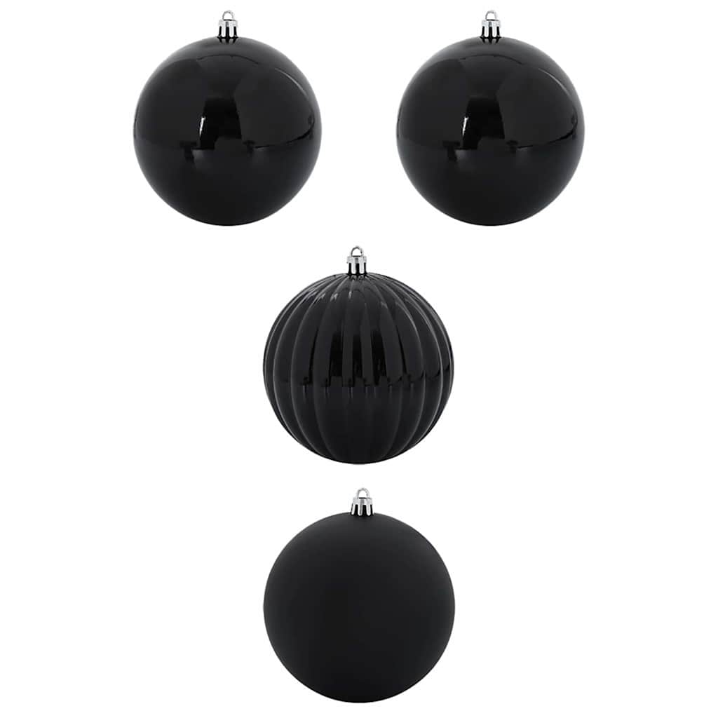Weihnachtsbaumkugel Set XXL 4 Stk. Schwarz Ø 20 cm Kunststoff