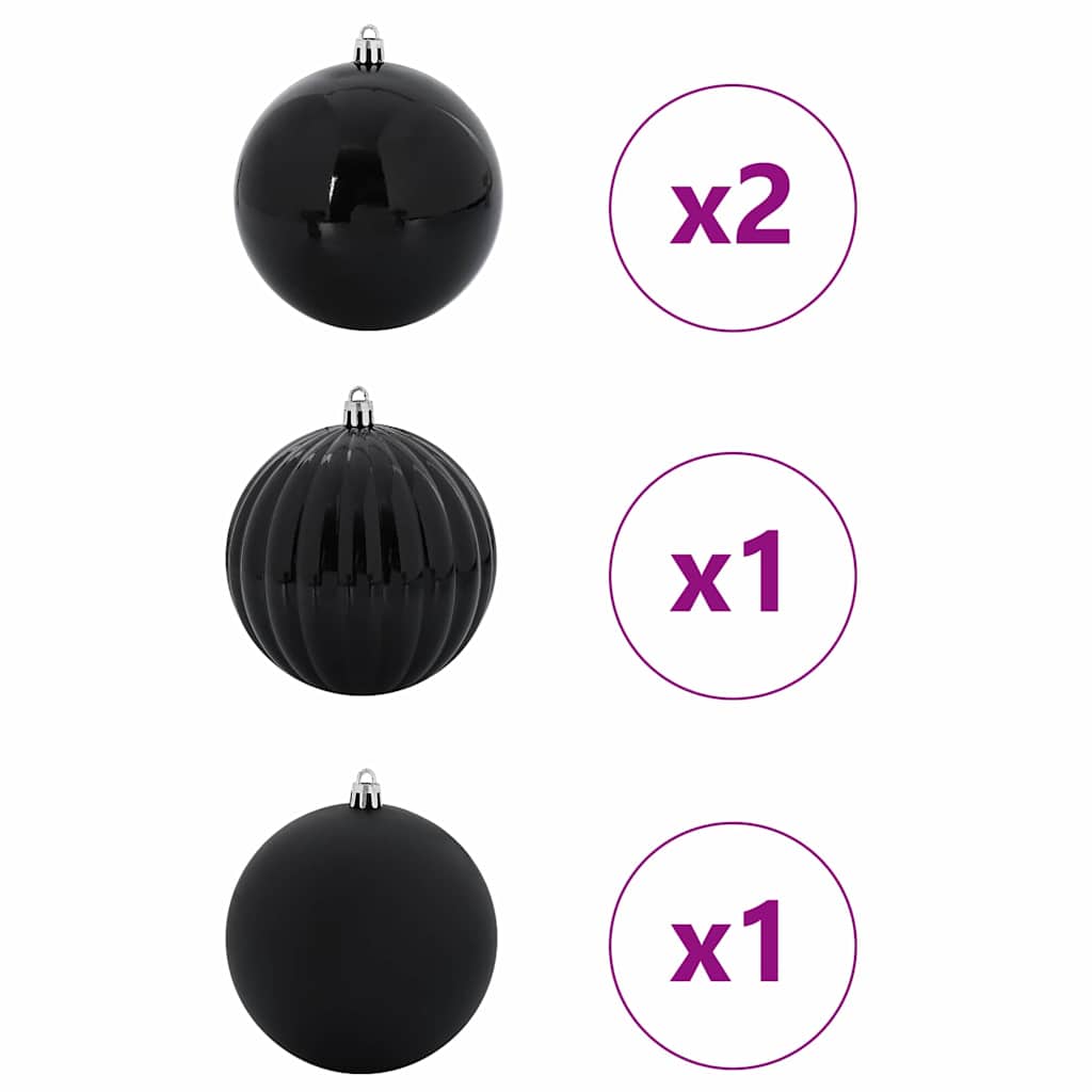Weihnachtsbaumkugel Set XXL 4 stk. Schwarz Ø 20 cm Kunststoff