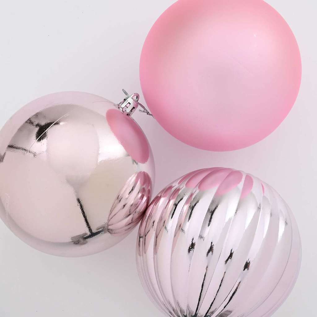Weihnachtsbaumkugel Set XL 9 Stk. LEDs Rosa Ø 15 cm Kunststoff