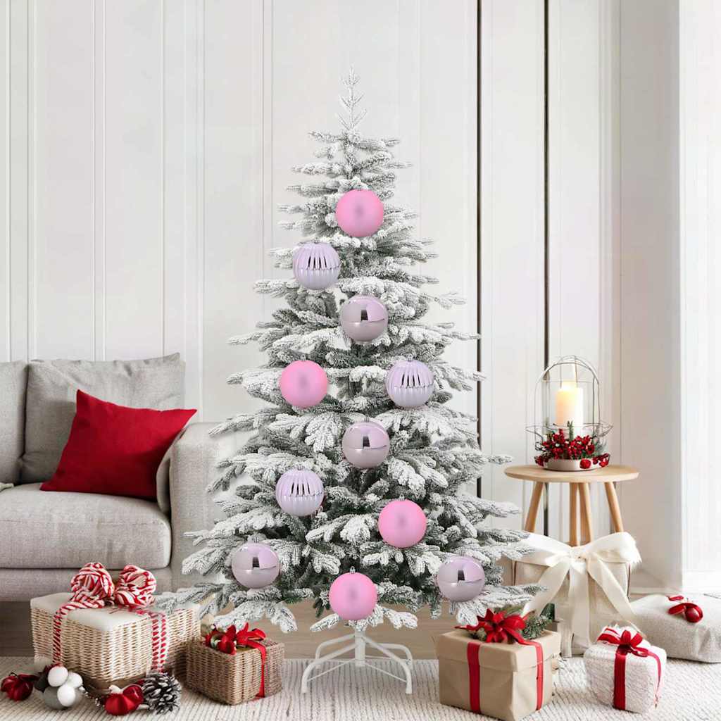 Weihnachtsbaumkugel Set XL 9 Stk. LEDs Rosa Ø 15 cm Kunststoff
