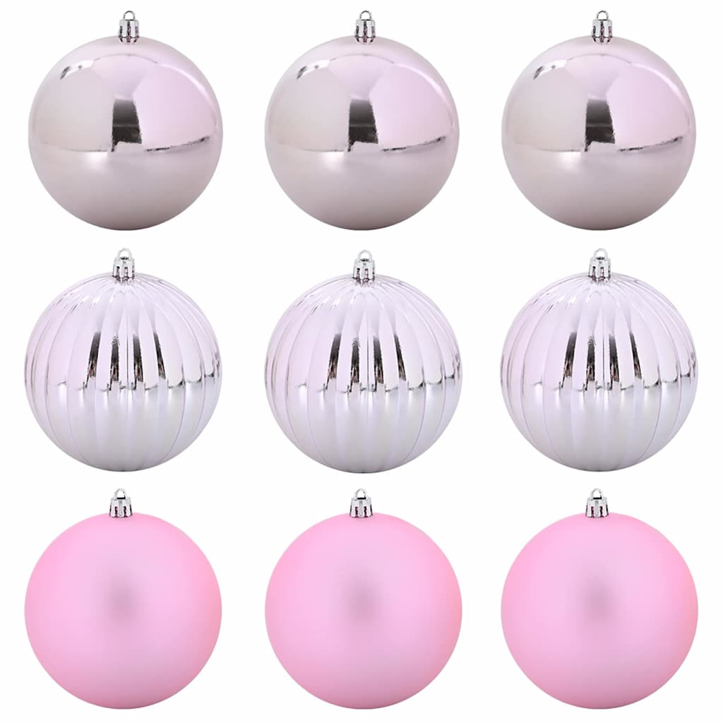 Weihnachtsbaumkugel Set XL 9 Stk. LEDs Rosa Ø 15 cm Kunststoff