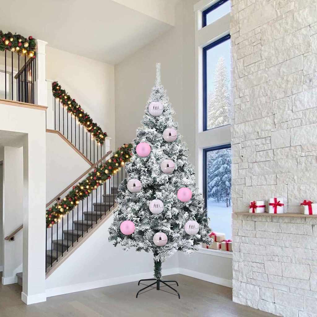 Weihnachtsbaumkugel Set XXL 3 Stk. LEDs Rosa Ø 25 cm Kunststoff