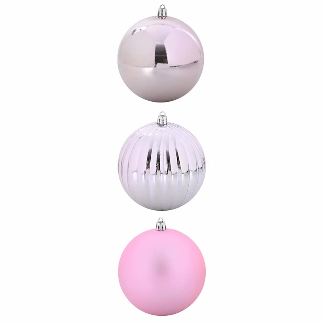 Weihnachtsbaumkugel Set XXL 3 Stk. LEDs Rosa Ø 25 cm Kunststoff