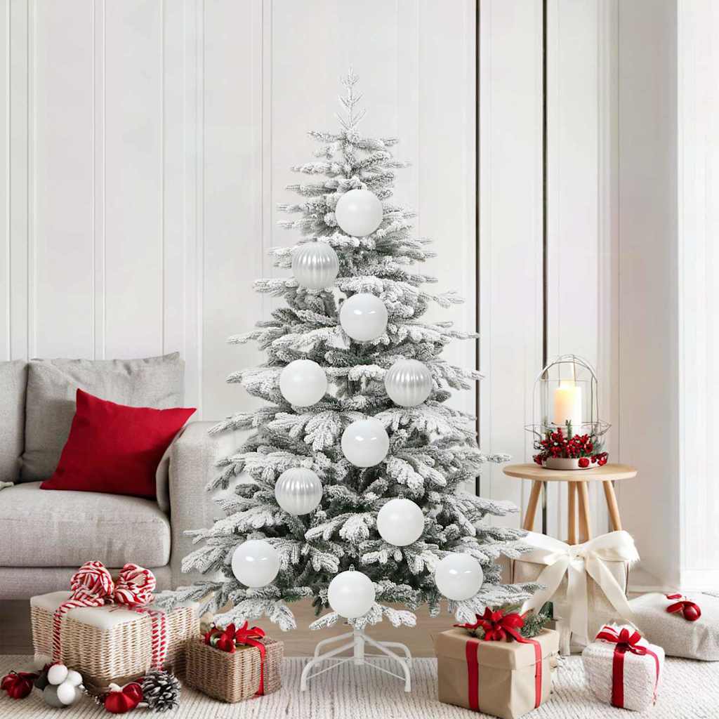 Weihnachtsbaumkugel Set XL 9 Stk. LEDs Weiß Ø 15 cm Kunststoff