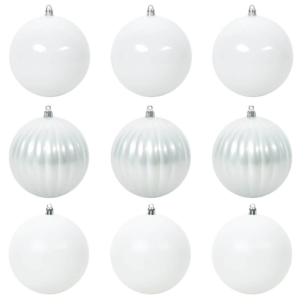 Weihnachtsbaumkugel Set XL 9 Stk. LEDs Weiß Ø 15 cm Kunststoff