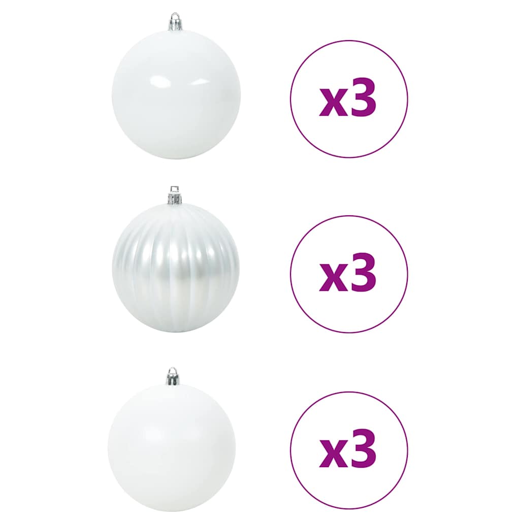 Weihnachtsbaumkugel Set XL 9 stk. Weiß Ø 15 cm Kunststoff