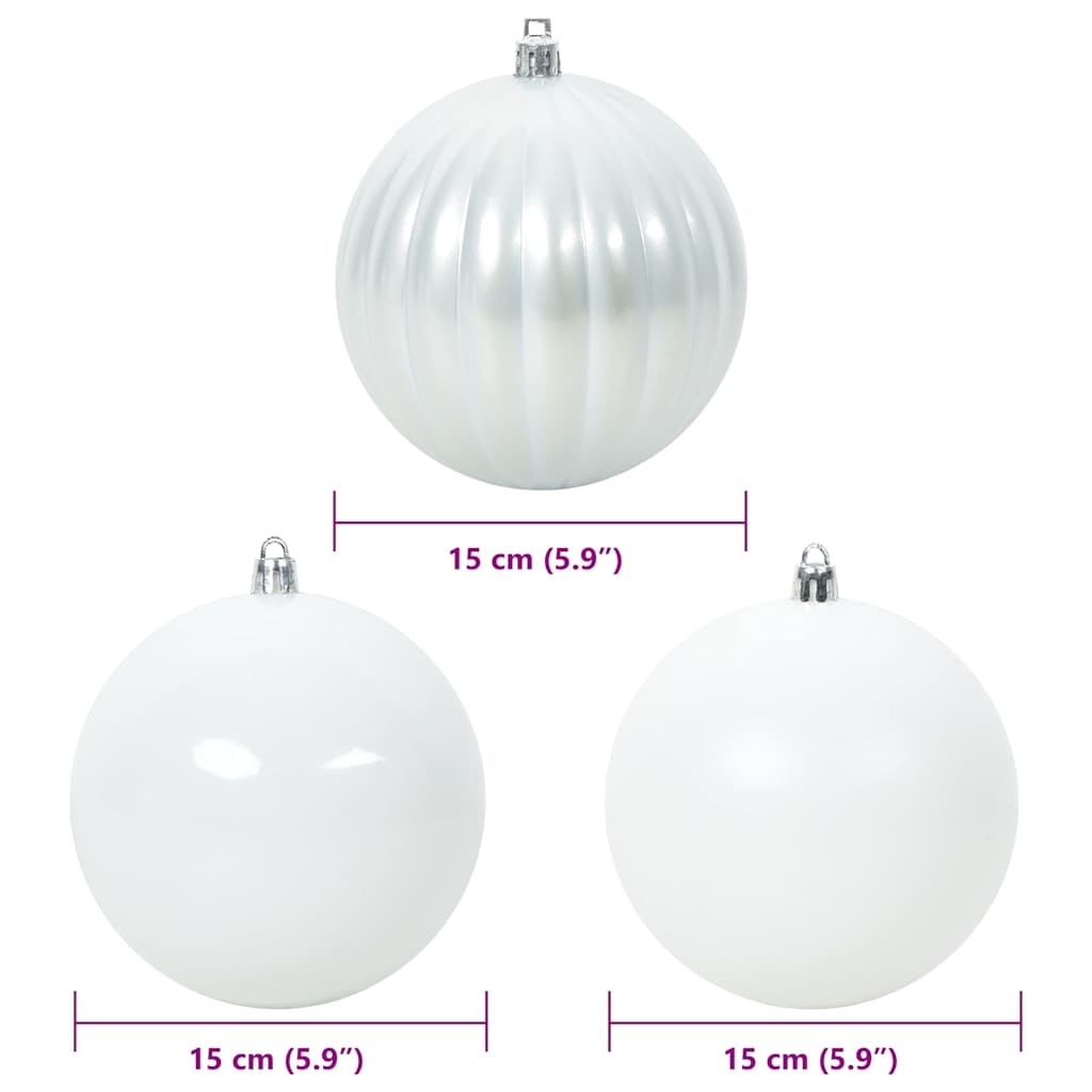 Weihnachtsbaumkugel Set XL 9 Stk. LEDs Weiß Ø 15 cm Kunststoff