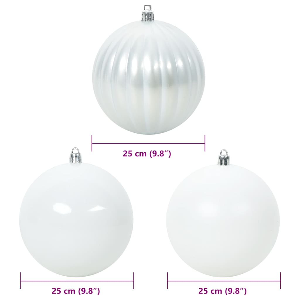 Weihnachtsbaumkugel Set XXL 3 stk. Weiß Ø 25 cm Kunststoff
