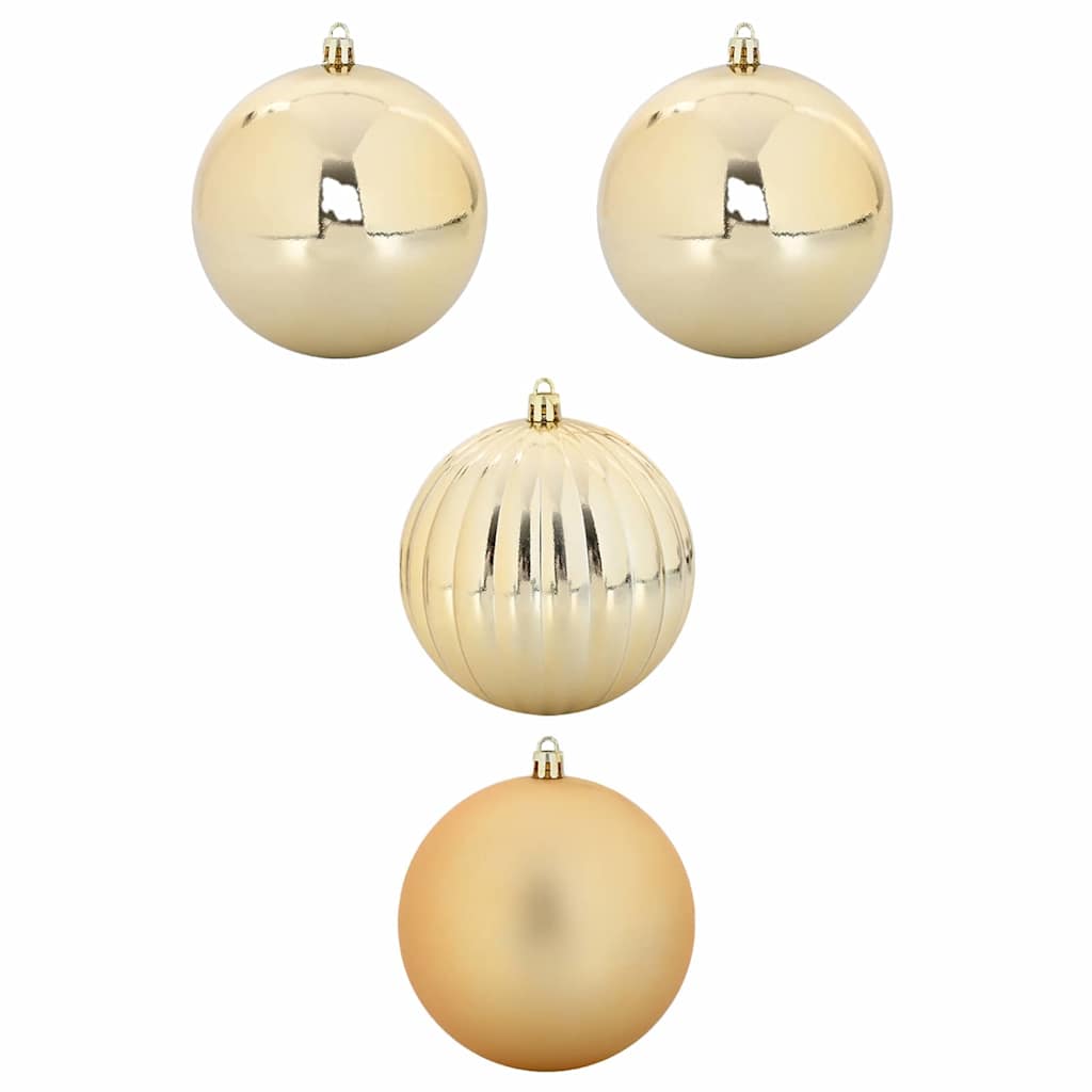 Weihnachtsbaumkugel Set XXL 4 Stk. LEDs Gold Ø 20 cm Kunststoff