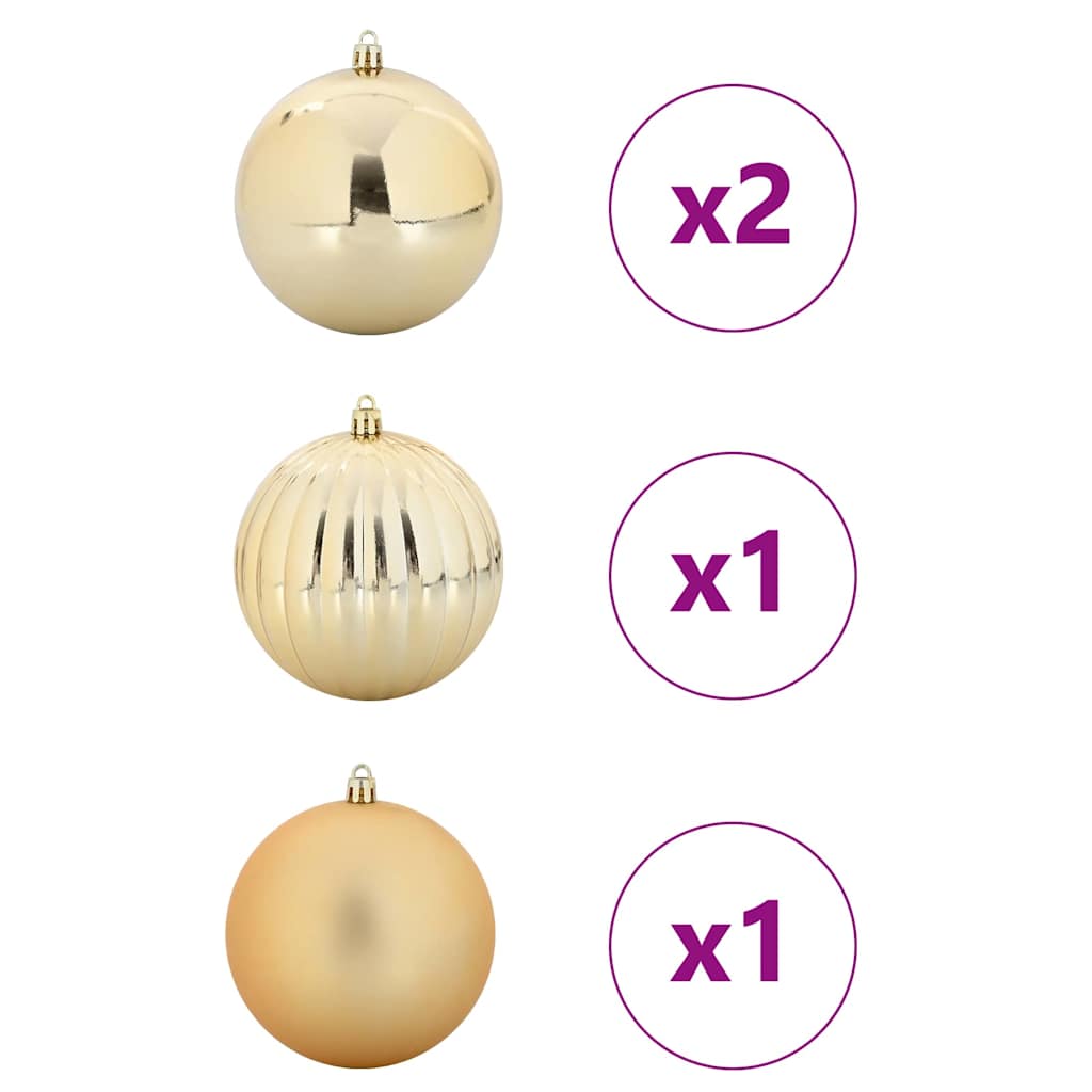 Weihnachtsbaumkugel Set XXL 4 Stk. LEDs Gold Ø 20 cm Kunststoff