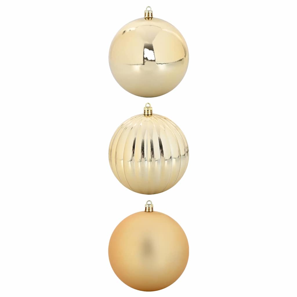 Weihnachtsbaumkugel Set XXL 3 Stk. LEDs Gold Ø 25 cm Kunststoff