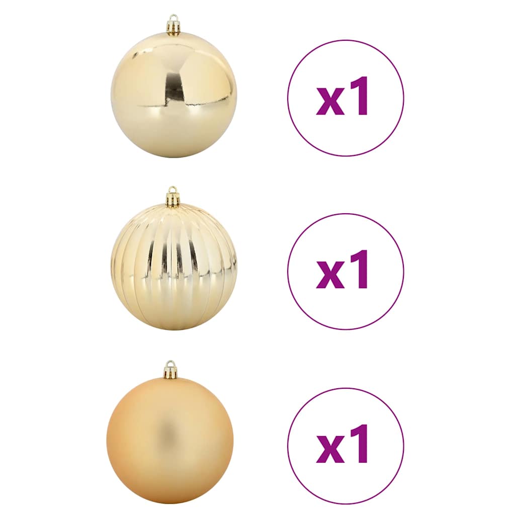 Weihnachtsbaumkugel Set XXL 3 Stk. LEDs Gold Ø 25 cm Kunststoff