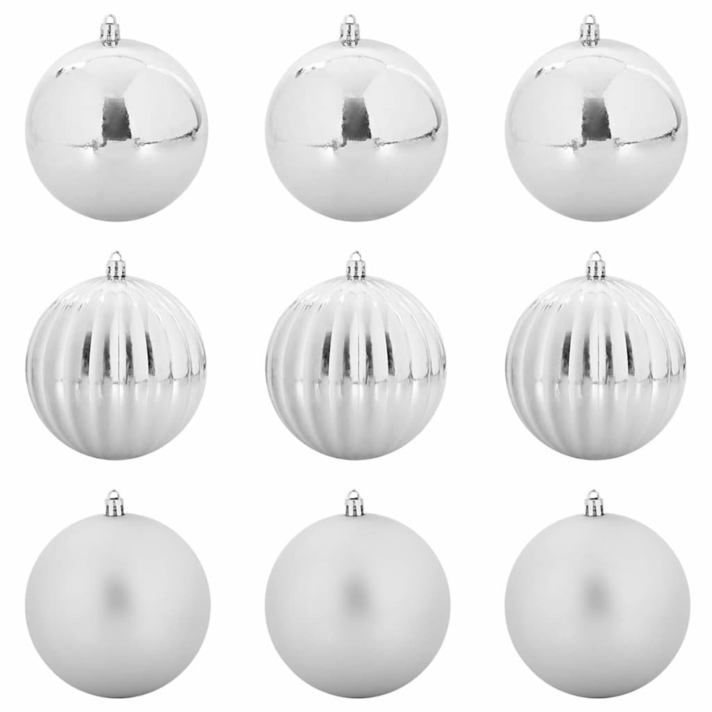 Weihnachtsbaumkugel Set XL 9 Stk. Silber Ø 15 cm Kunststoff