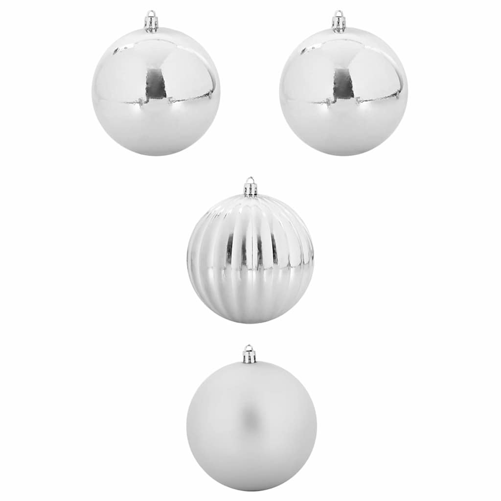 Weihnachtsbaumkugel Set XXL 4 Stk. Silber Ø 20 cm Kunststoff