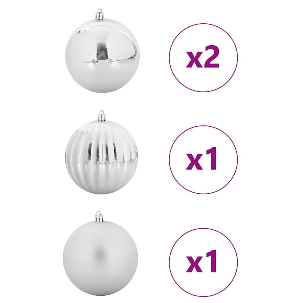 Weihnachtsbaumkugel Set XXL 4 Stk. Silber Ø 20 cm Kunststoff
