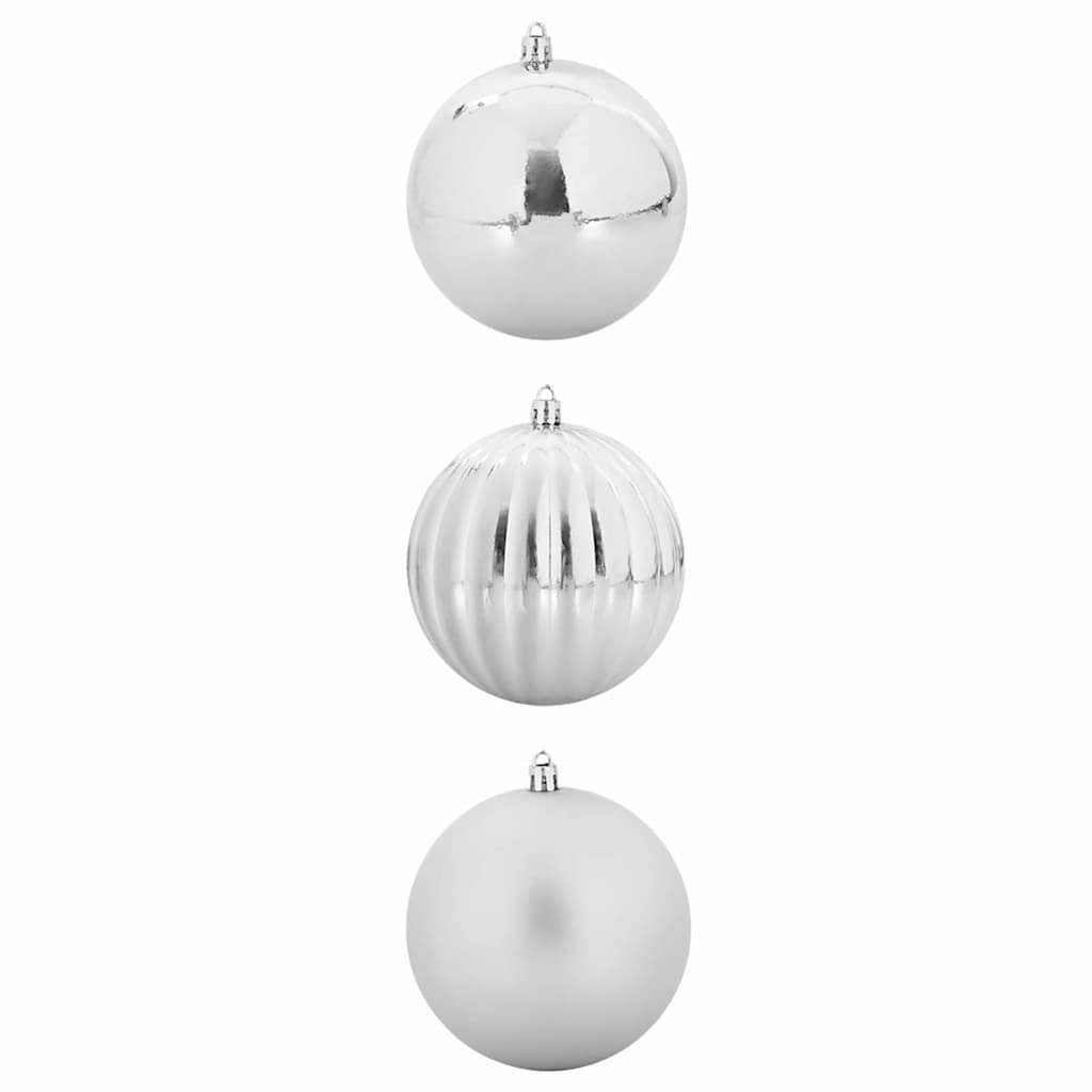 Weihnachtsbaumkugel Set XXL 3 Stk. Silber Ø 25 cm Kunststoff