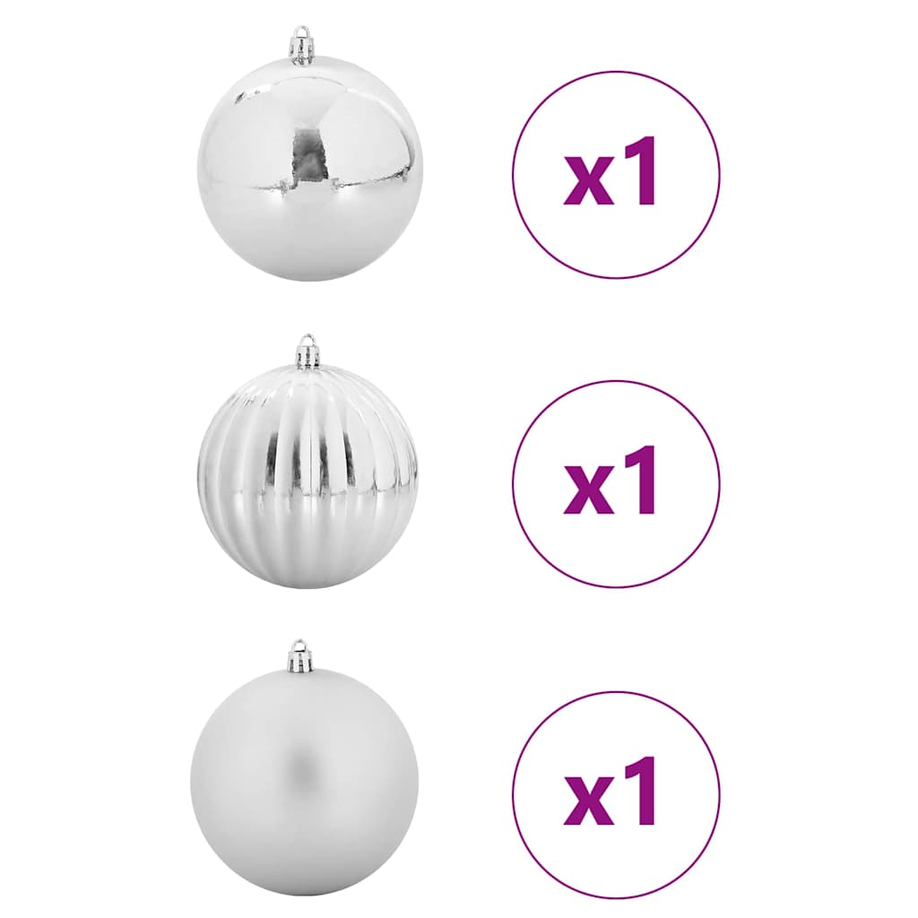 Weihnachtsbaumkugel Set XXL 3 Stk. Silber Ø 25 cm Kunststoff