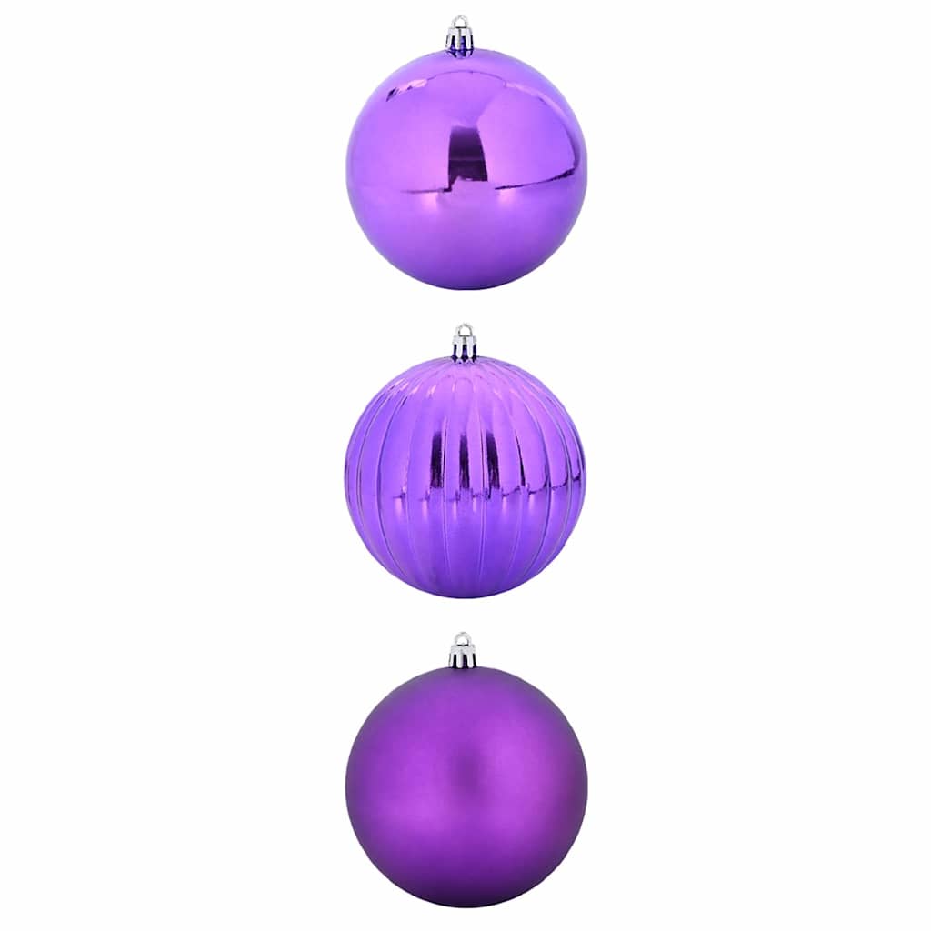 Weihnachtsbaumkugel Set XXL 3 Stk. LEDs Lila Ø 25 cm Kunststoff