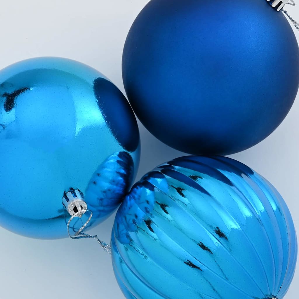 Weihnachtsbaumkugel Set XXL 4 Stk. LEDs Blau Ø 20 cm Kunststoff