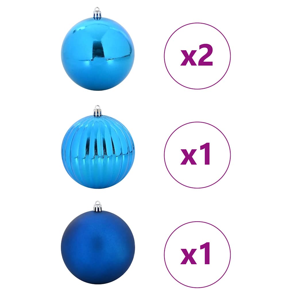 Weihnachtsbaumkugel Set XXL 4 Stk. LEDs Blau Ø 20 cm Kunststoff