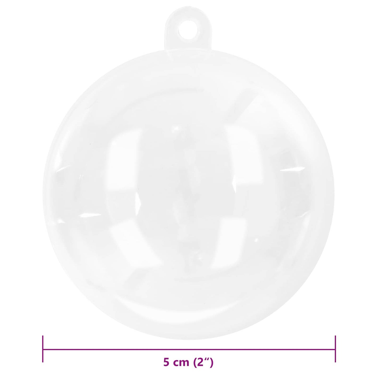 Weihnachtskugel-Set 50 Stk. LEDs Transparent Ø 5 cm Kunststoff