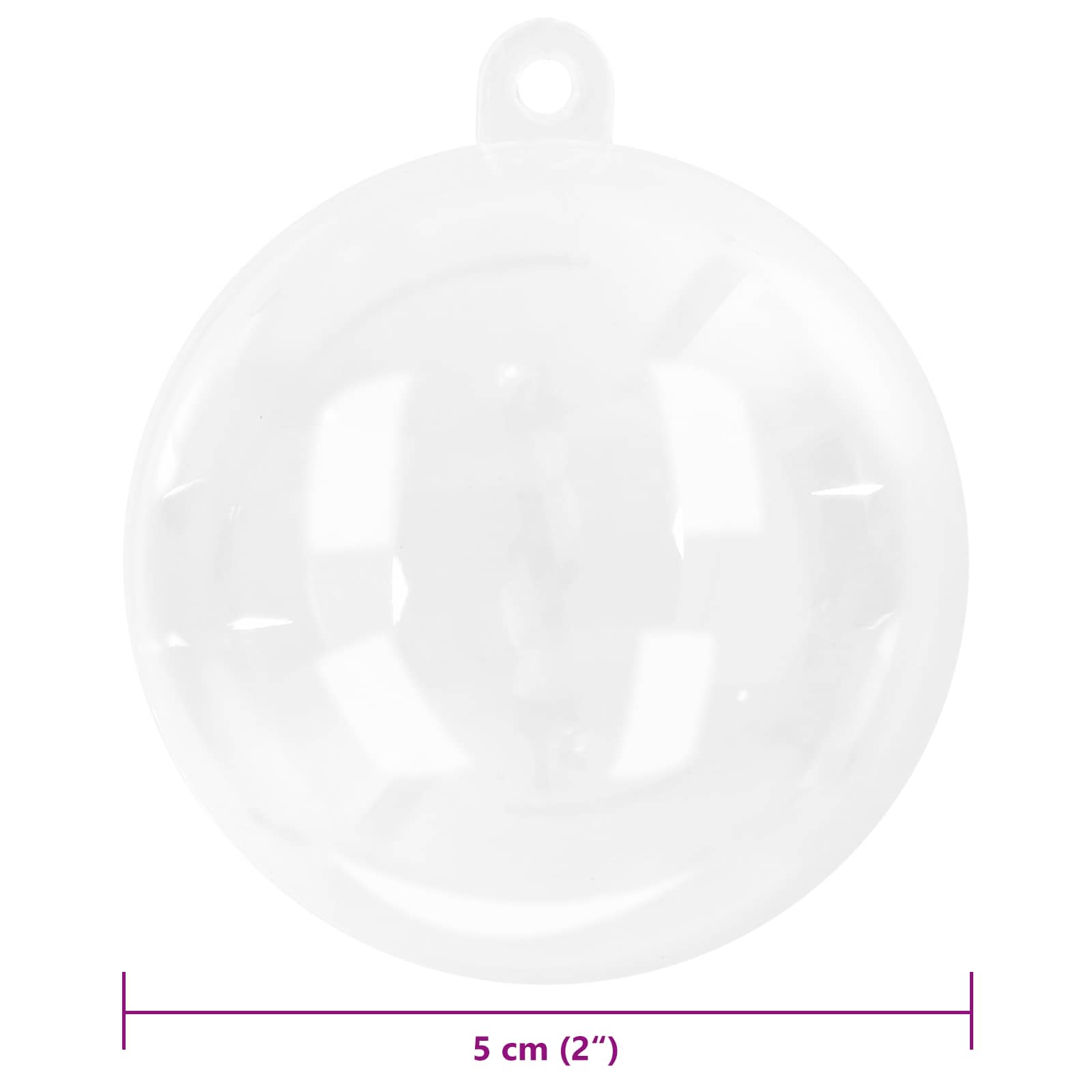 Weihnachtskugel-Set 50 Stk. LEDs Transparent Ø 5 cm Kunststoff