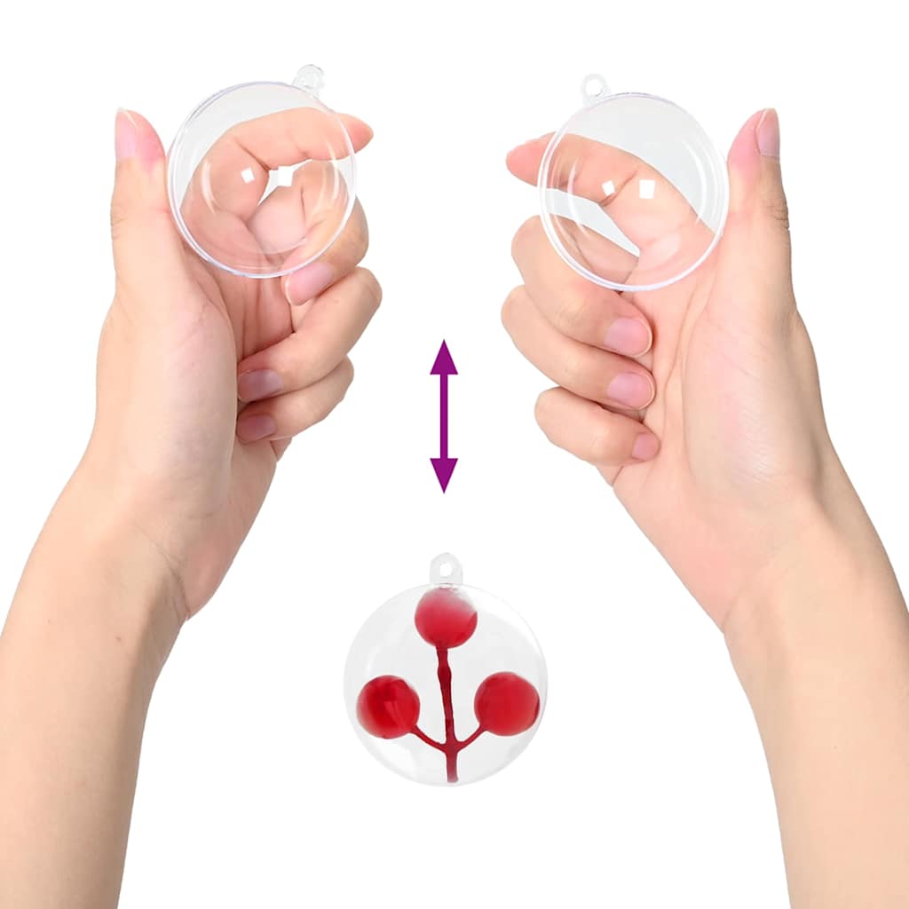 Weihnachtskugel-Set 25 Stk. LEDs Transparent Ø 8 cm Kunststoff