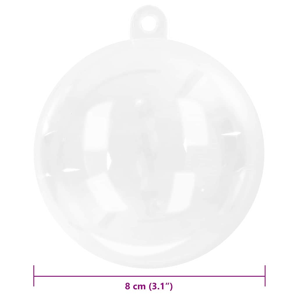 Weihnachtskugel-Set 25 Stk. LEDs Transparent Ø 8 cm Kunststoff
