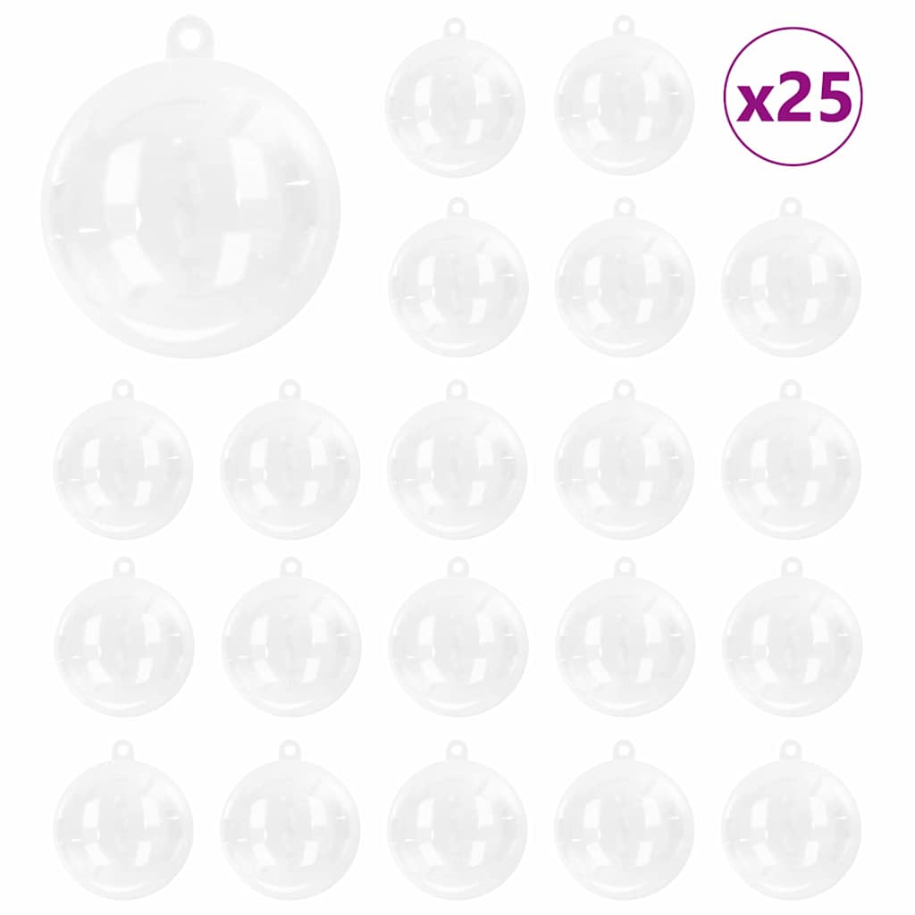 Weihnachtskugel-Set 25 stk. Transparent Ø 10 cm Kunststoff