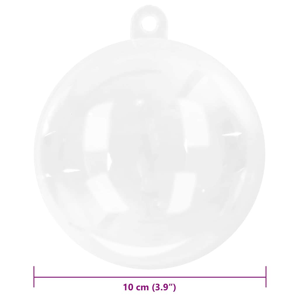 Weihnachtskugel-Set 25 Stk. LEDs Transparent Ø 10 cm Kunststoff