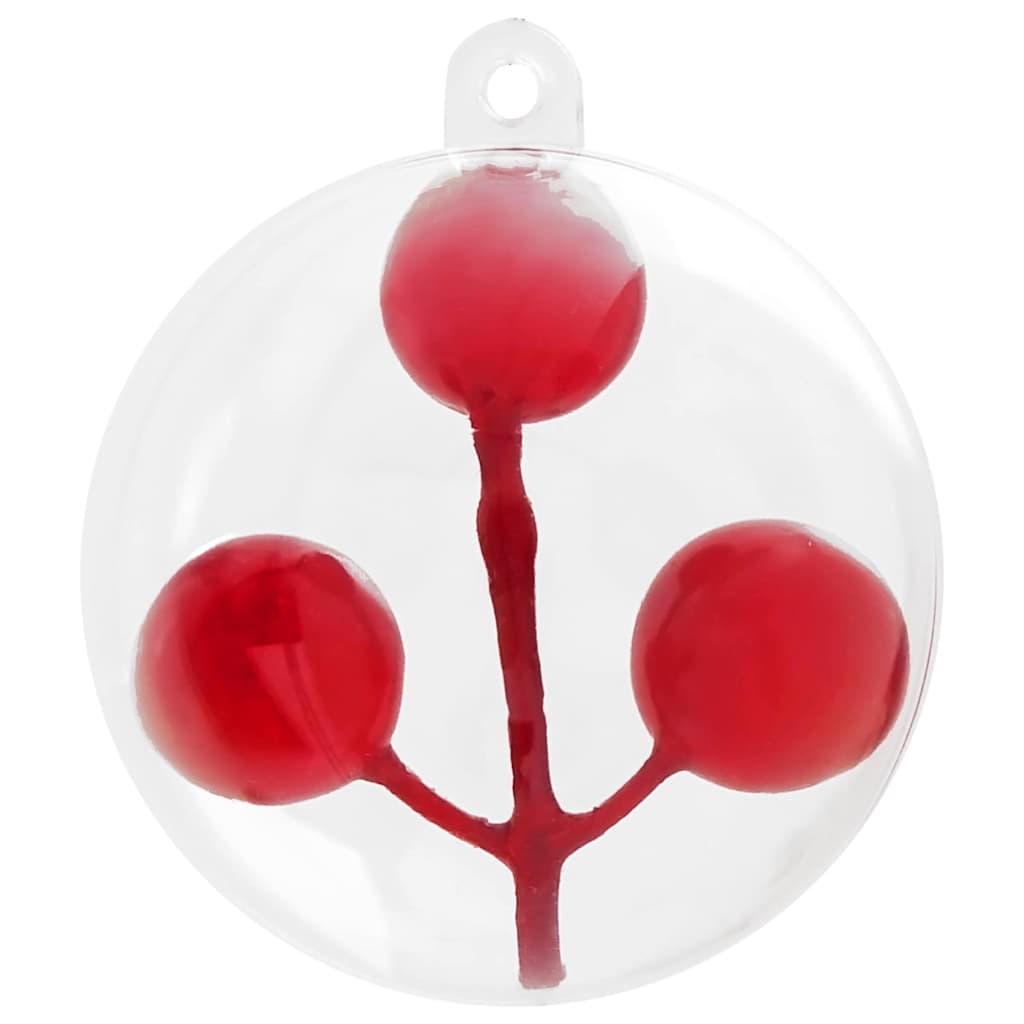 Weihnachtskugel-Set 200 Stk. LEDs Transparent Ø 5 cm Kunststoff