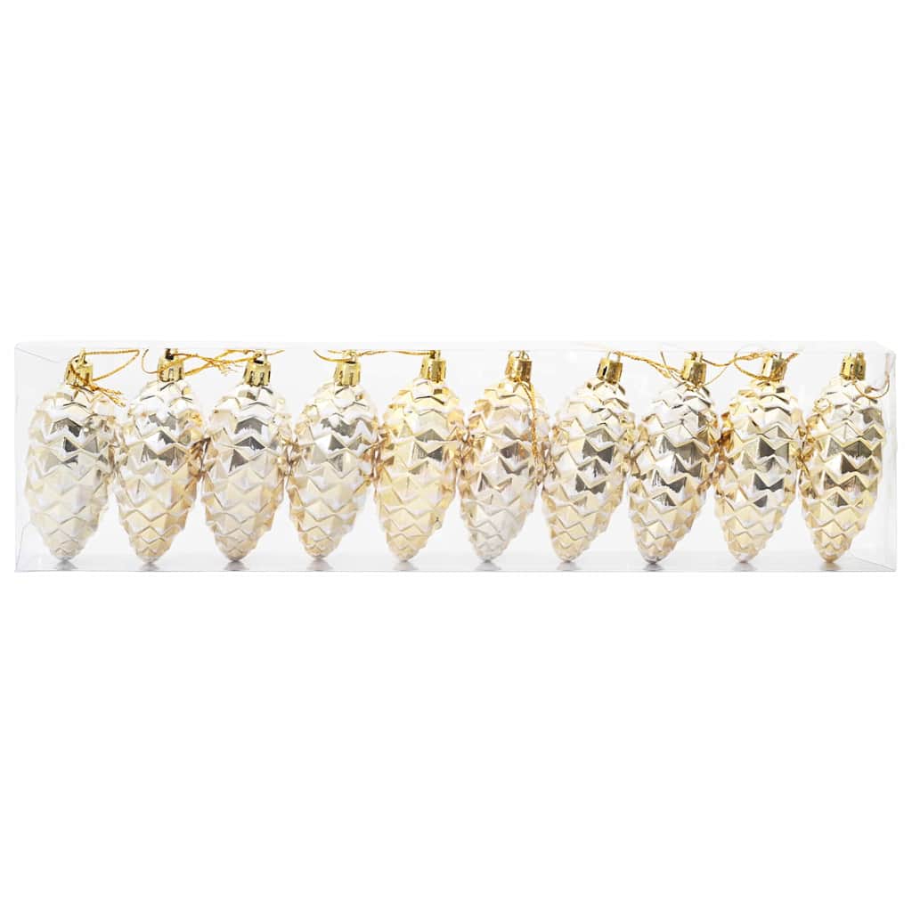 Christmas Pine Cone Ball 40 Stk. LEDs Gold 4 x 9 cm Kunststoff