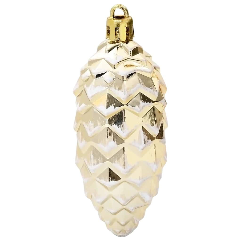 Christmas Pine Cone Ball 40 Stk. LEDs Gold 4 x 9 cm Kunststoff