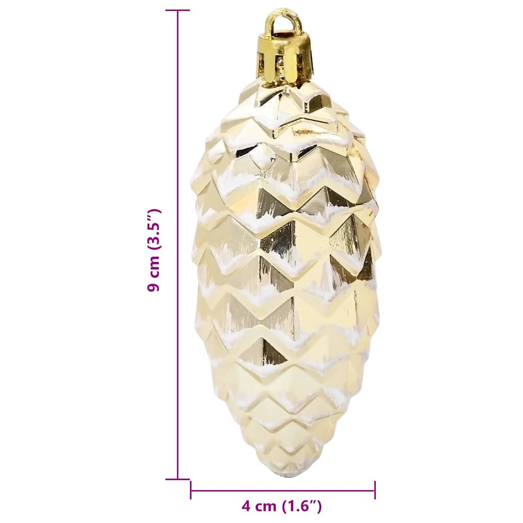 Christmas Pine Cone Ball 40 Stk. LEDs Gold 4 x 9 cm Kunststoff
