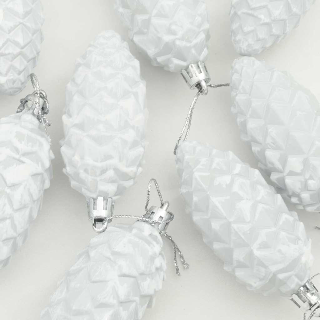 Christmas Pine Cone Ball 40 Stk. LEDs Weiß 4 x 9 cm Kunststoff