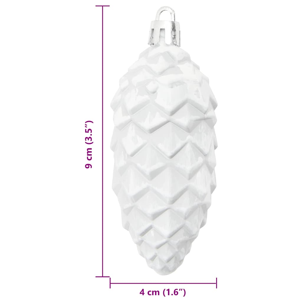 Christmas Pine Cone Ball 40 Stk. LEDs Weiß 4 x 9 cm Kunststoff