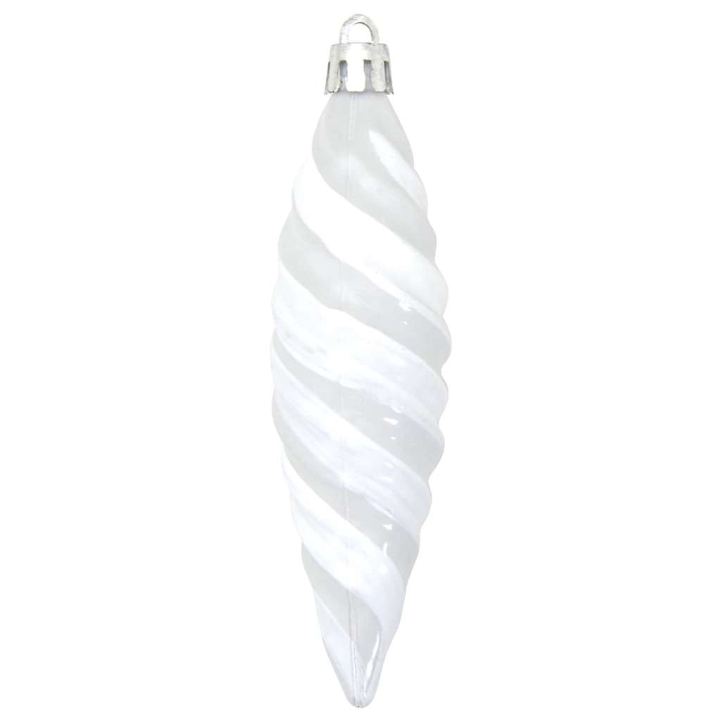 Christmas Spiral Shape Ball 40 Stk. Weiß 3 x 11 cm Kunststoff