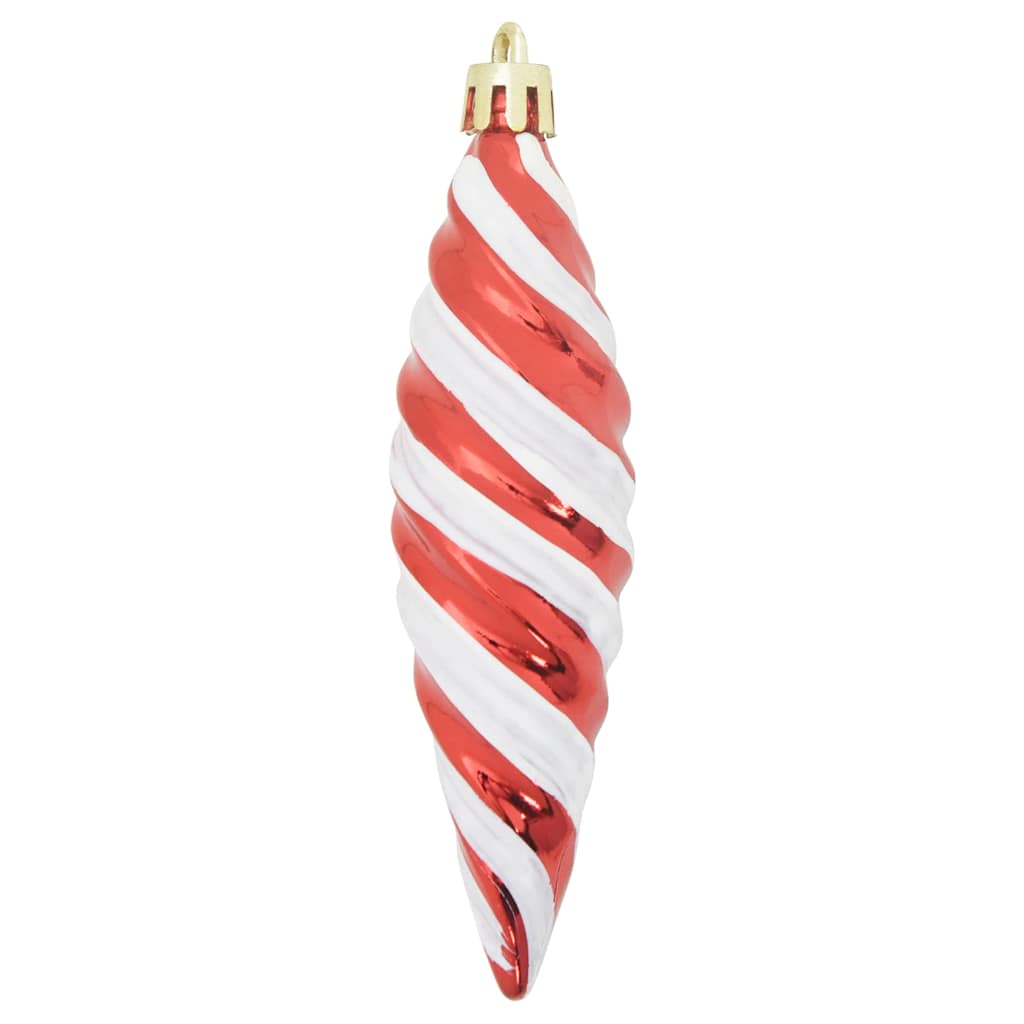 Christmas Spiral Shape Ball 40 Stk. Rot 3 x 11 cm Kunststoff