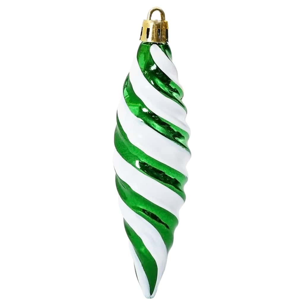 Christmas Spiral Shape Ball 40 Stk. Grün 3 x 11 cm Kunststoff