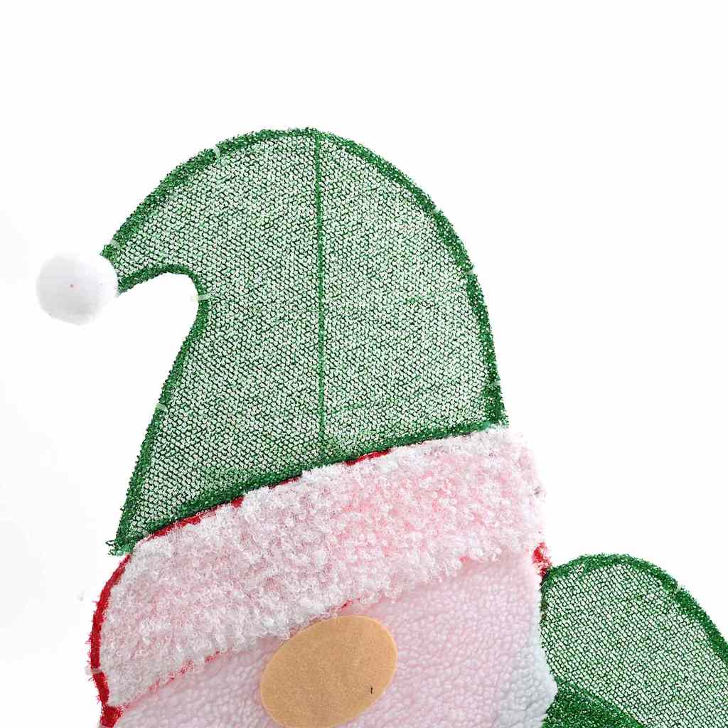 Beleuchteter Weihnachtsmann Warmes Weiß 70 x 62 cm Lamé-Stoff